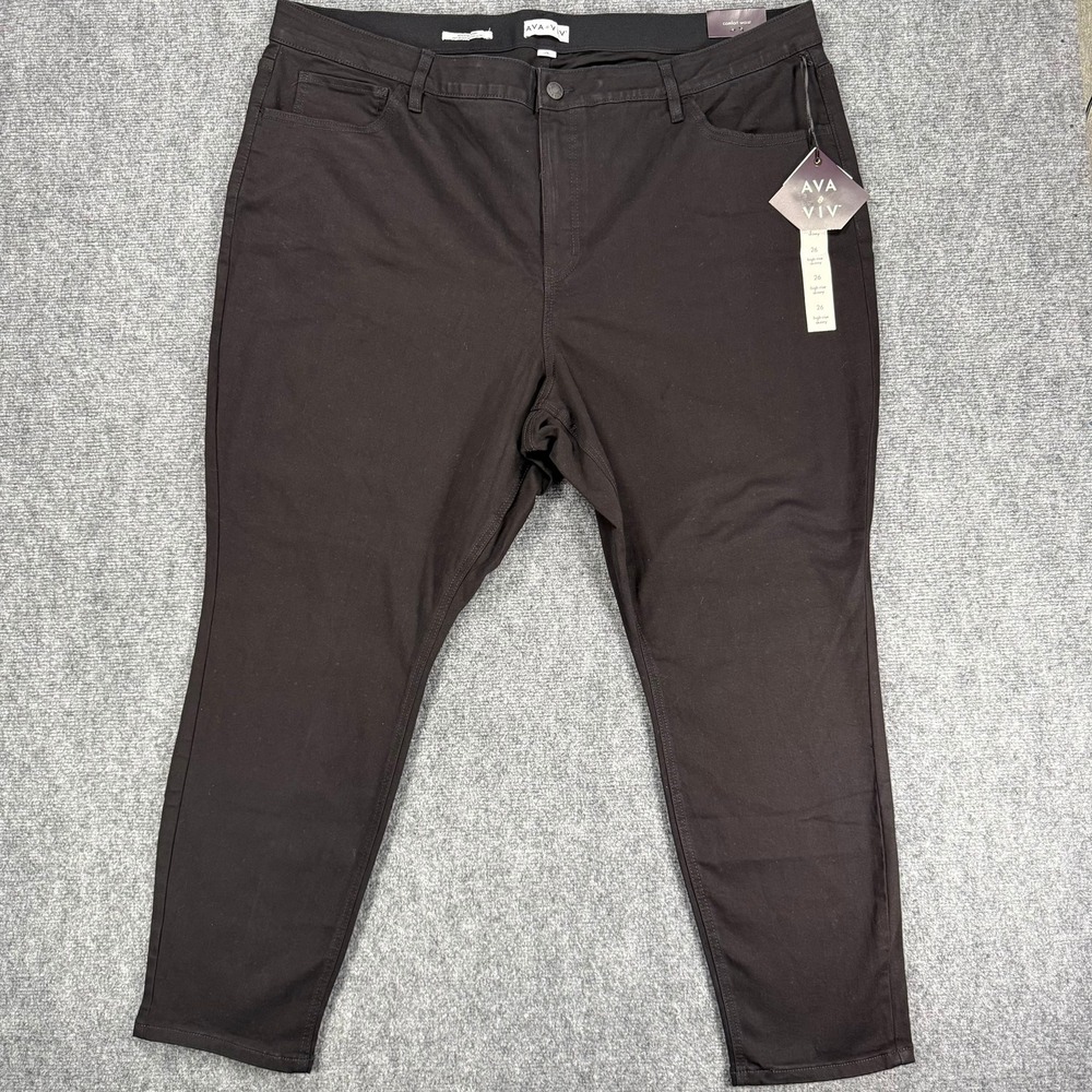 Ava & Viv Women's 26 Black High Rise Skinny Stretch Jeans NWT Plus Size